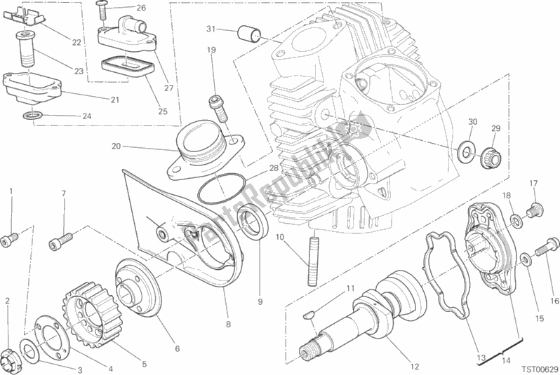 Tutte le parti per il Sistema Di Fasatura Testa Orizzontale del Ducati Scrambler Full Throttle 803 2020